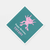 Süße Axolotl-Rosa-Salamander-Geburtstagsfeier Serviette (Ecke)