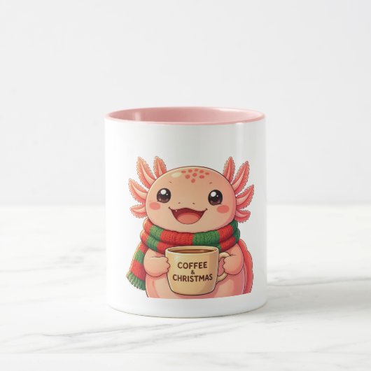 Süße Axolotl-Weihnachts-Kaffeetasse Tasse (Zentrum)