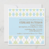 Süße Baby-Blau-Raute ist es eine Einladung (Rückseite)