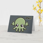 Süsse Baby Cthulhu Karte (Gelbe Blume)