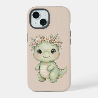 Süße Baby-Dinosaurier-Blumenkrone Handyhülle iPhone 15 Hülle