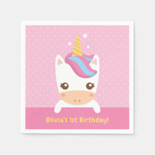 Süße Baby-Einhorn-Einweihungsparty-Servietten Serviette