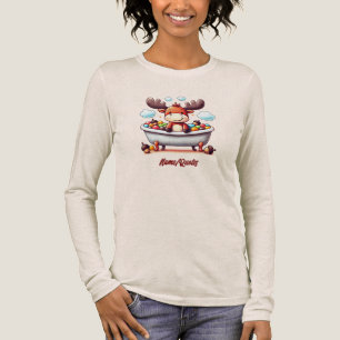 Süße Baby-Elch-Badezeit-Cartoon-Illustration Tri-Blend Shirt