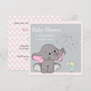 Süße Baby-Elefanten-Baby-Shower-Einladung Einladung