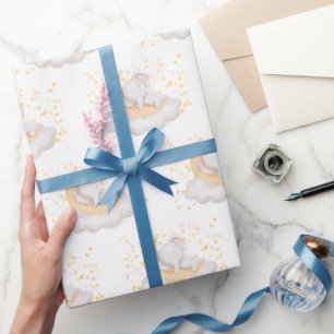 Süße Baby-Elefanten-Baby-Shower-Party  Geschenkpapier