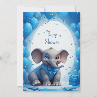 Süße Baby-Elefanten-Geburtstagskarte 🐘 Einladung