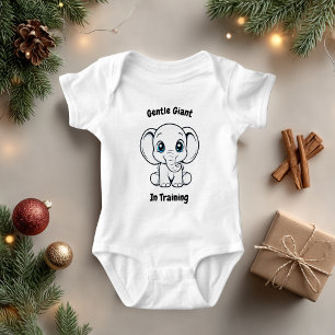 Süße Baby-Elefanten-Illustration mit blauen Augen Baby Strampler