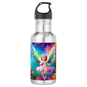 Süße Baby-Engelsflügel Kunst-38424 Edelstahlflasche