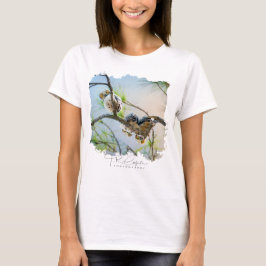 Süße Baby-Eulen auf Ästen Wildlife T-Shirt