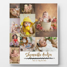 Süße Baby-Foto-Plakette - 9 Fotos & Text personali