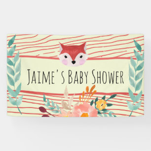 Süße Baby-Fuchs-Wasserfarbe Baby Shower Banner