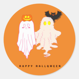 Süße Baby-Geister Halloween-Aufkleber Runder Aufkleber