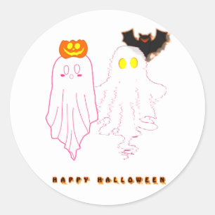 Süße Baby-Geister Halloween-Aufkleber Runder Aufkleber