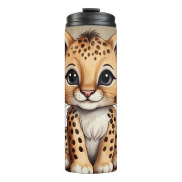 Süße Baby Gepard Wasserfarben-Illustration Thermosbecher