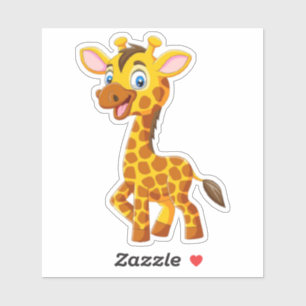 Süße Baby-Giraffe lächelt Cartoon-35280 Aufkleber