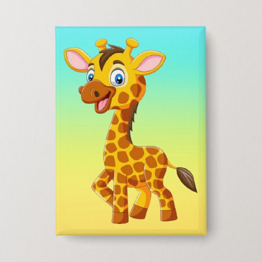 Süße Baby-Giraffe lächelt Cartoon-35280 Button (Vorderseite)