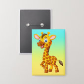 Süße Baby-Giraffe lächelt Cartoon-35280 Button (Vorderseite/Rückseite)