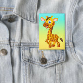 Süße Baby-Giraffe lächelt Cartoon-35280 Button (Insitu)