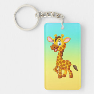 Süße Baby-Giraffe lächelt Cartoon-35280 Schlüsselanhänger