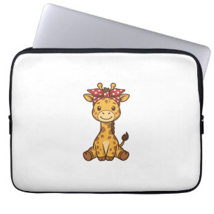 Süße Baby-Giraffe mit Schleife Vintage-Vektordesig Laptopschutzhülle