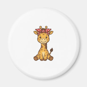 Süße Baby-Giraffe mit Schleife Vintage-Vektordesig Magnet
