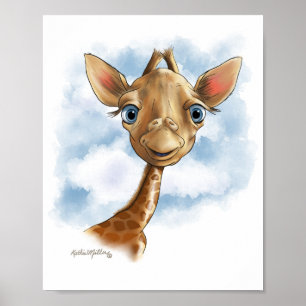 Süße Baby-Giraffen-Cartoon Poster
