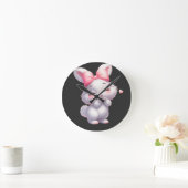 Süße Baby-Hasen-Illustration Runde Wanduhr (Zuhause)