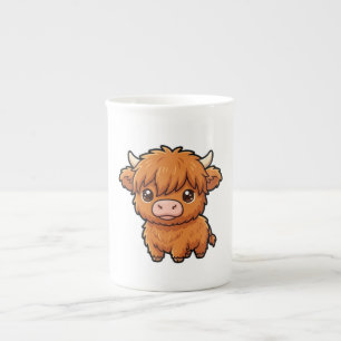 Süße Baby Highland-Kuh Spezialtasse Porzellantasse
