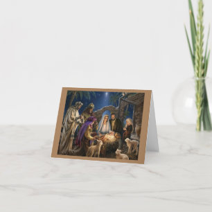Süße Baby Jesus Krippe Szene Feiertagskarte