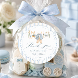 Süße Baby-Jungen-Kleidung Baby-Shower Dankeschön Runder Aufkleber