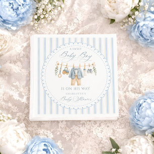 Süße Baby-Jungen-Kleidung Streifen Babyparty Serviette