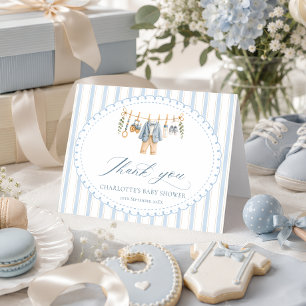 Süße Baby-Jungenkleidung Baby Shower Dankeschön Dankeskarte