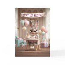 Süße Baby-Kaninchen zum ersten Geburtstag feiern