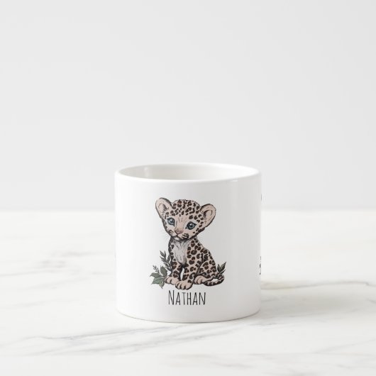 Süße Baby-Leoparden-Jungen-Kinder-Tasse Espressotasse (Vorderseite)