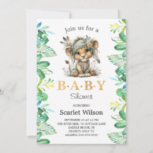Süße Baby-Löwe-Baby-Shower-Einladung Einladung