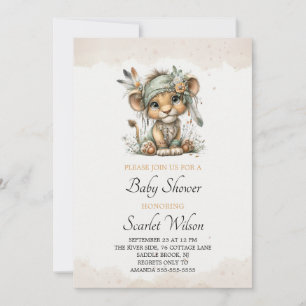 Süße Baby-Löwe-Baby-Shower-Einladung Einladung