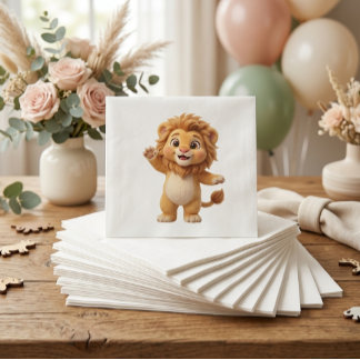Süße Baby-Löwe-Safari-Baby-Shower-Servietten Serviette