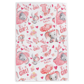 Süße Baby-Mädchen-Baby-Party & Geschenk für neugeb Mittlere Geschenktüte
