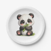 Süße Baby-Panda-Bambus-Papierteller Pappteller (Vorderseite)