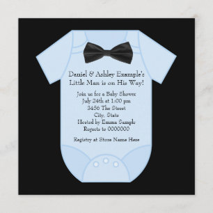 Süße Baby-Party für einen kleinen Jungen in Schwar Einladung