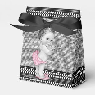 Süße Baby-Rosé und schwarze Partygeschenk-Schachte Geschenkschachtel