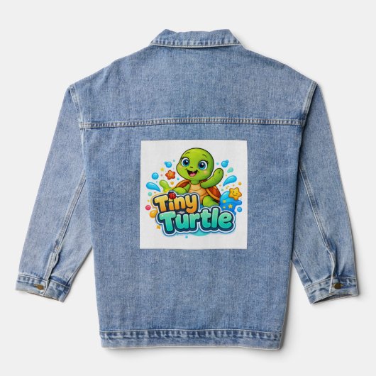 Süße Baby-Schildkröte Jeansjacke (Rückseite)