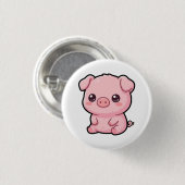 Süße Baby-Schwein-Knopf Button (Vorne & Hinten)