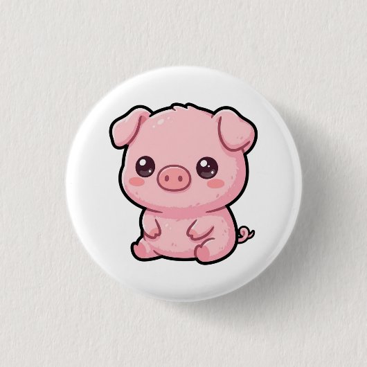 Süße Baby-Schwein-Knopf Button (Vorderseite)