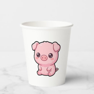Süße Baby-Schwein-Papierbecher Pappbecher