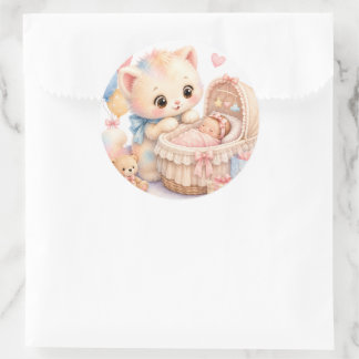 Süße Baby Shower Aufkleber | Tumble Watercolor