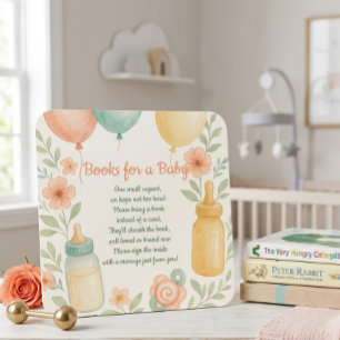 Süße Baby-Shower-Bücher für Baby-Einlagekarte Begleitkarte