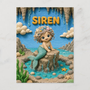Süße Baby-Sirene, Mythisch Postkarte