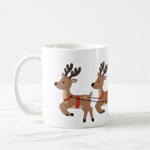 Süße Baby-Tasse mit Schlittenfahrt und Rentieren Kaffeetasse