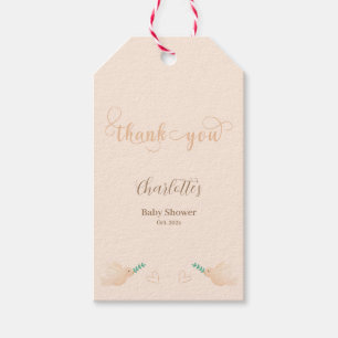 Süße Baby-Taube Baby Shower Geschenkanhänger